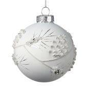 Boule de Noel verre et blanc - Beautiful Moment the shop