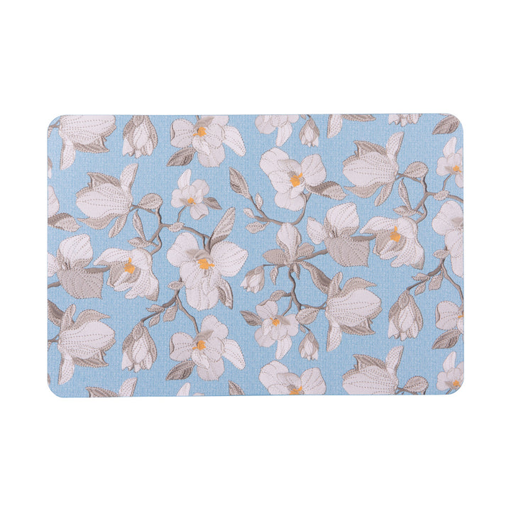 Set de table magnolias rectangulaire bleu 44.5x33 cm