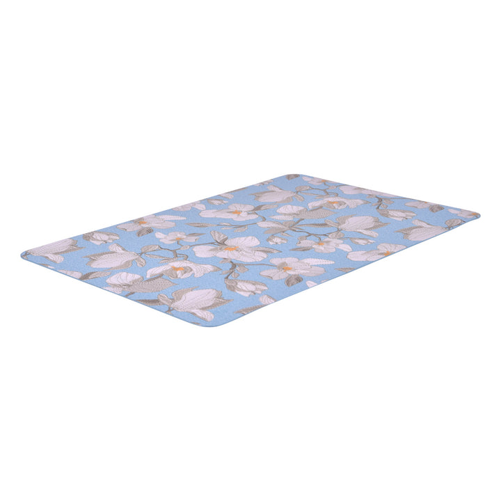 Set de table magnolias rectangulaire bleu 44.5x33 cm