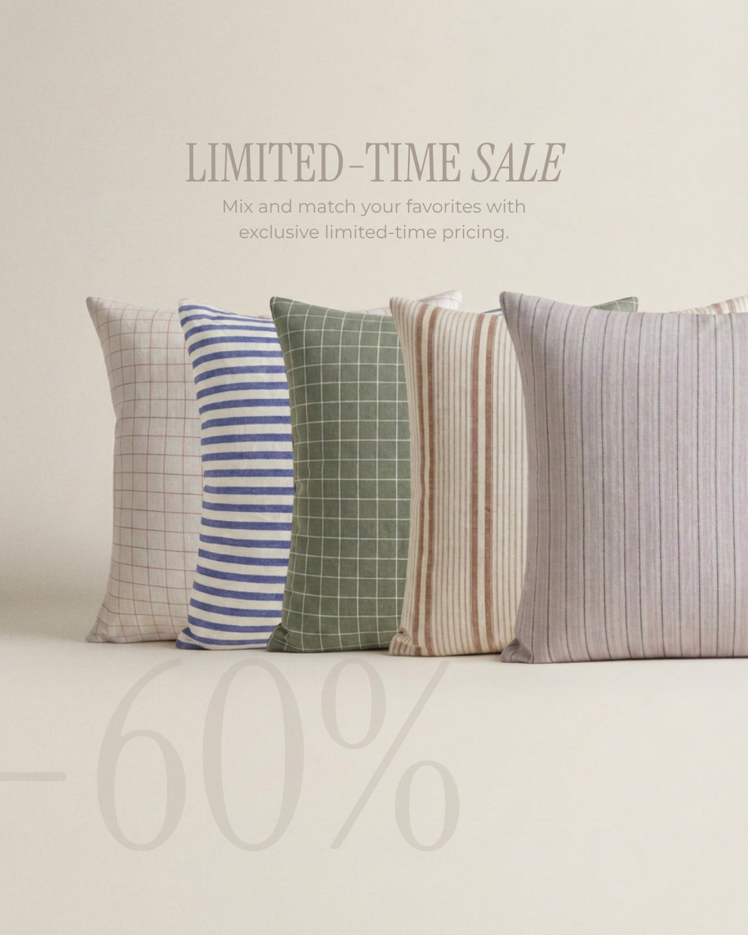 Housses de coussin, Grande vente