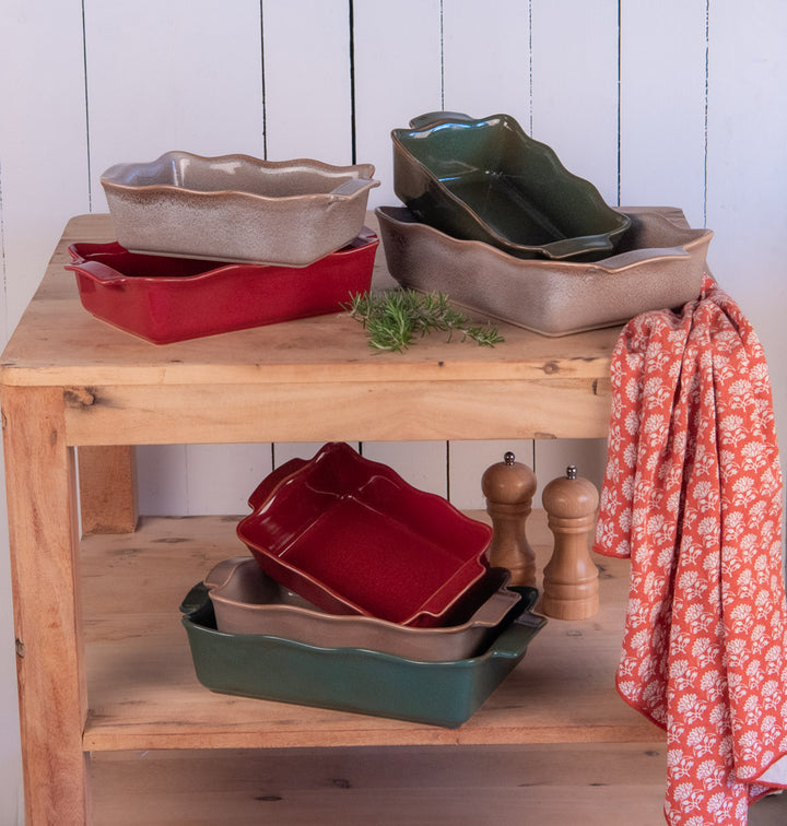 Plat à four rectangle Ely 27x16x7 cm rouge