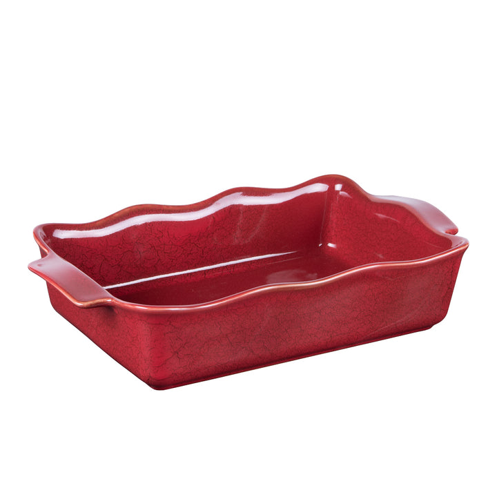 Plat à four rectangle Ely 36x21x8 cm rouge