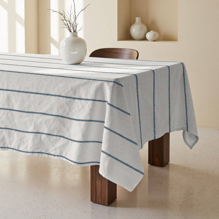 Nappe anti-taches 100 % coton Ian Blue