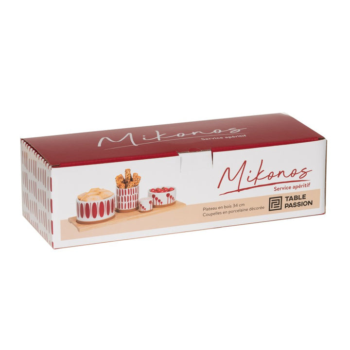 Service apéritif 4 pièces Mikonos 34,5 cm