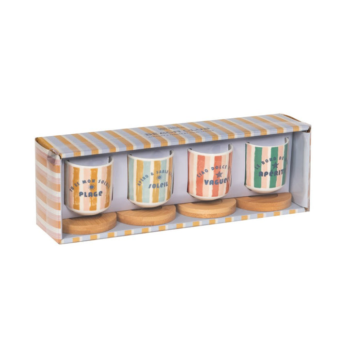 Coffret de 4 tasses et sous-tasses Beach Club 10 cl