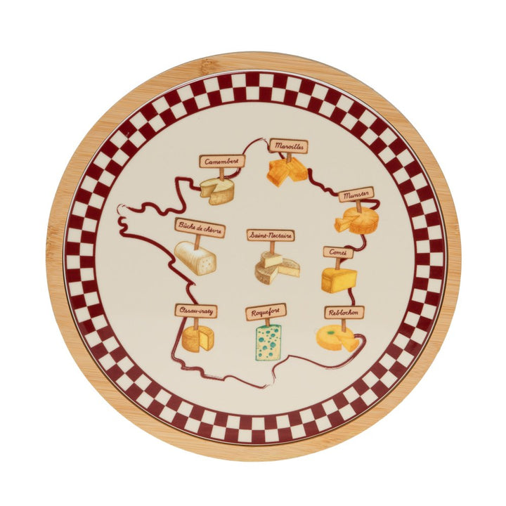 Plateau rond Fromage 27 cm rouge