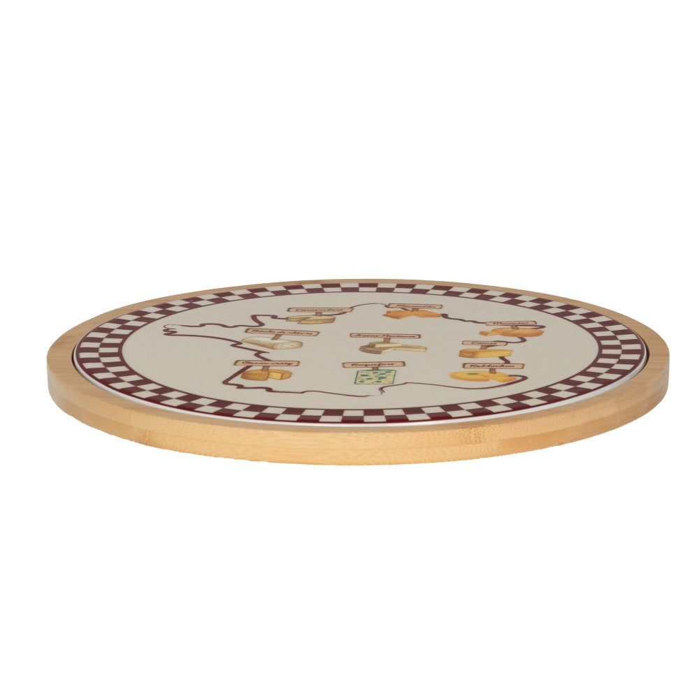 Plateau rond Fromage 27 cm rouge