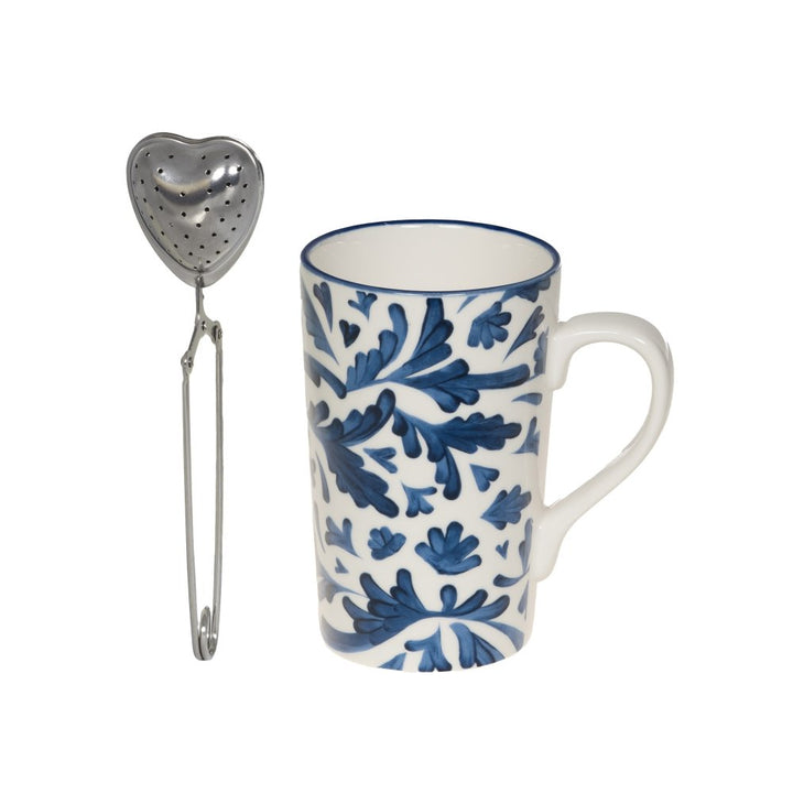 Coffret thé avec infuseur Romane 40cl bleu