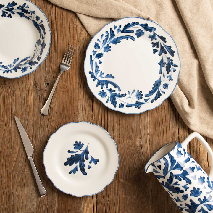 Coffret de 4 tasses avec sous tasses Romane 10cl bleu