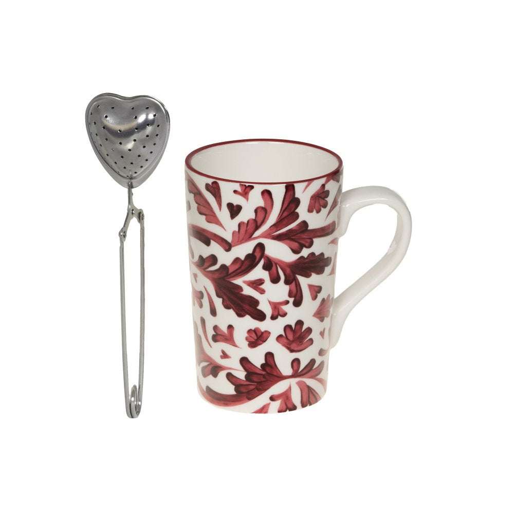 Coffret thé avec infuseur Romane 40cl rouge