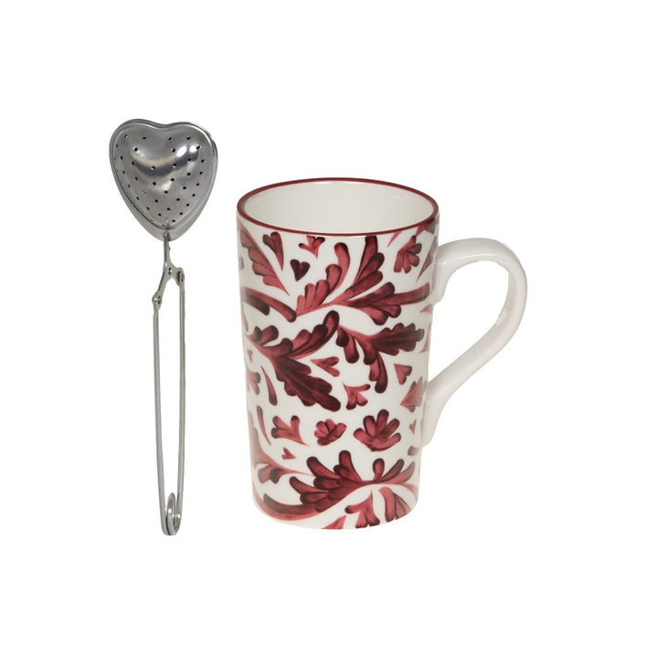 Coffret thé avec infuseur Romane 40cl rouge