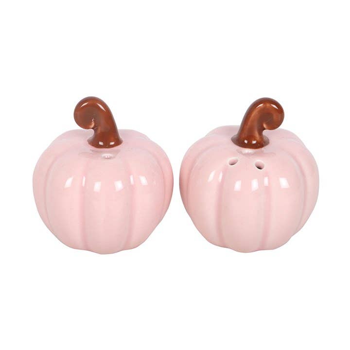 Salières et poivrières citrouille rose bouclée d&