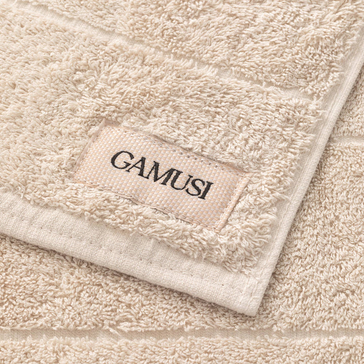 Lot de 4 serviettes de bain en éponge 100 % coton bicolore 600 g