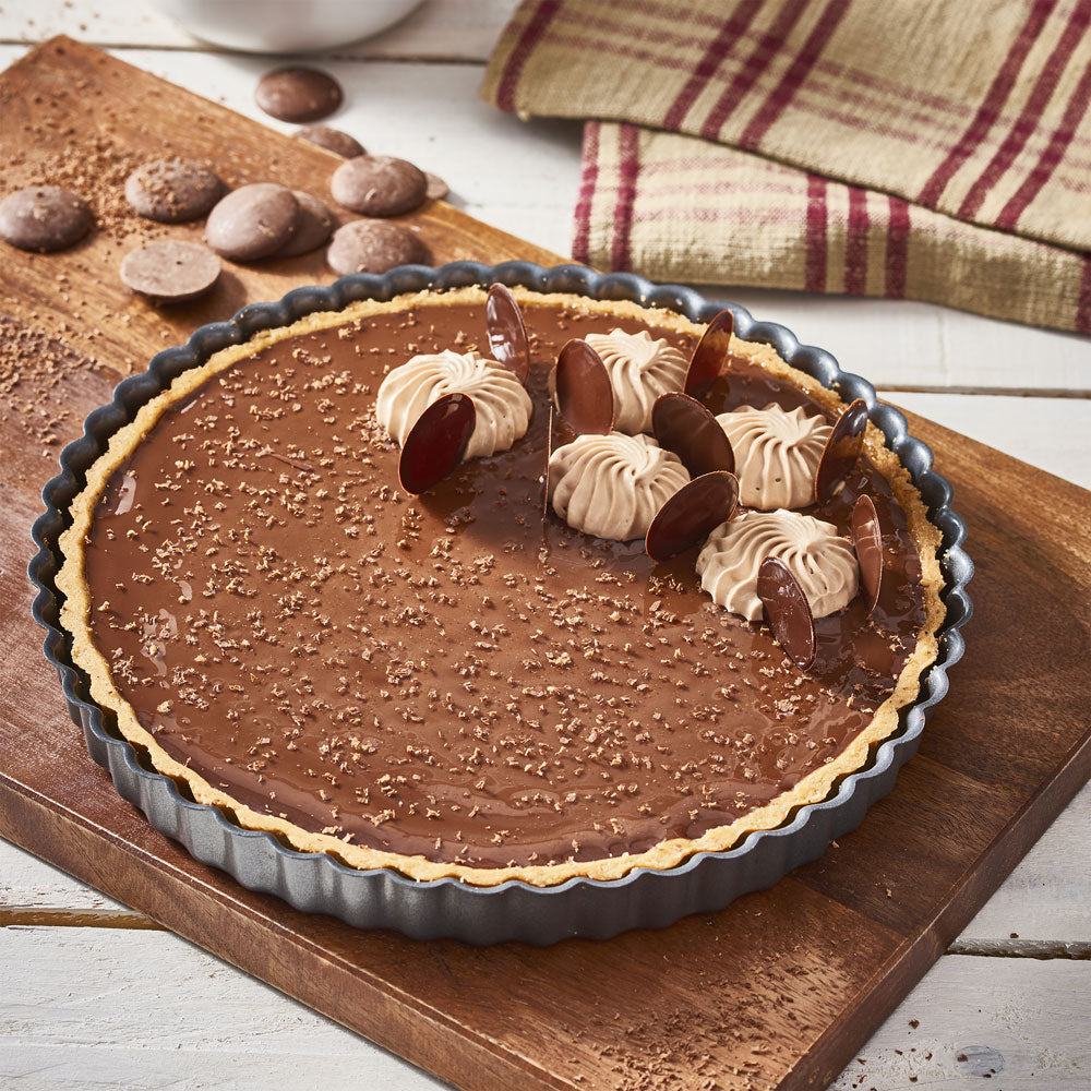 Moule à tarte 20 cm en acier antiadhésif fond fixe