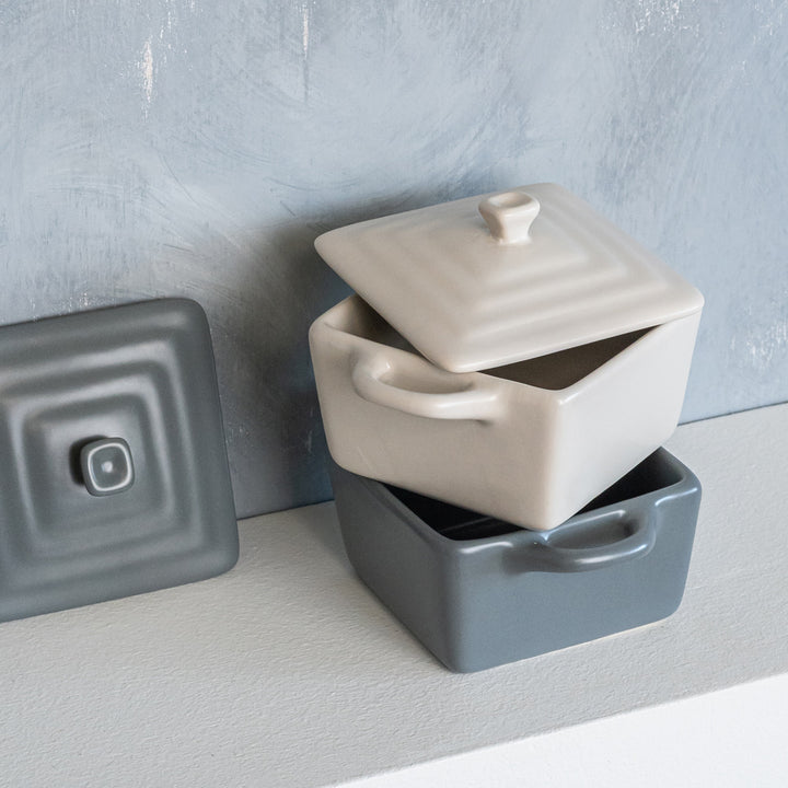 Mini cocotte carré 13 cm en grès