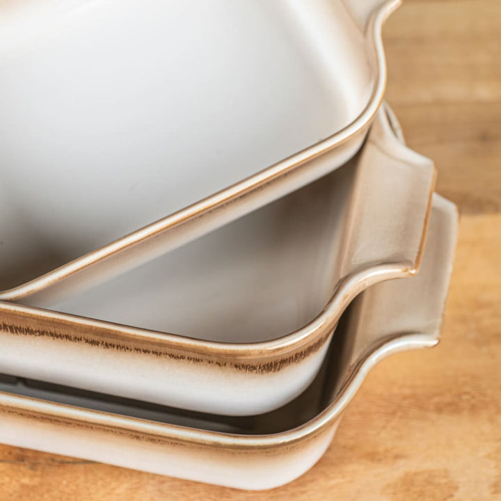 Set de 3 plats à four beige 24, 31 et 35 cm