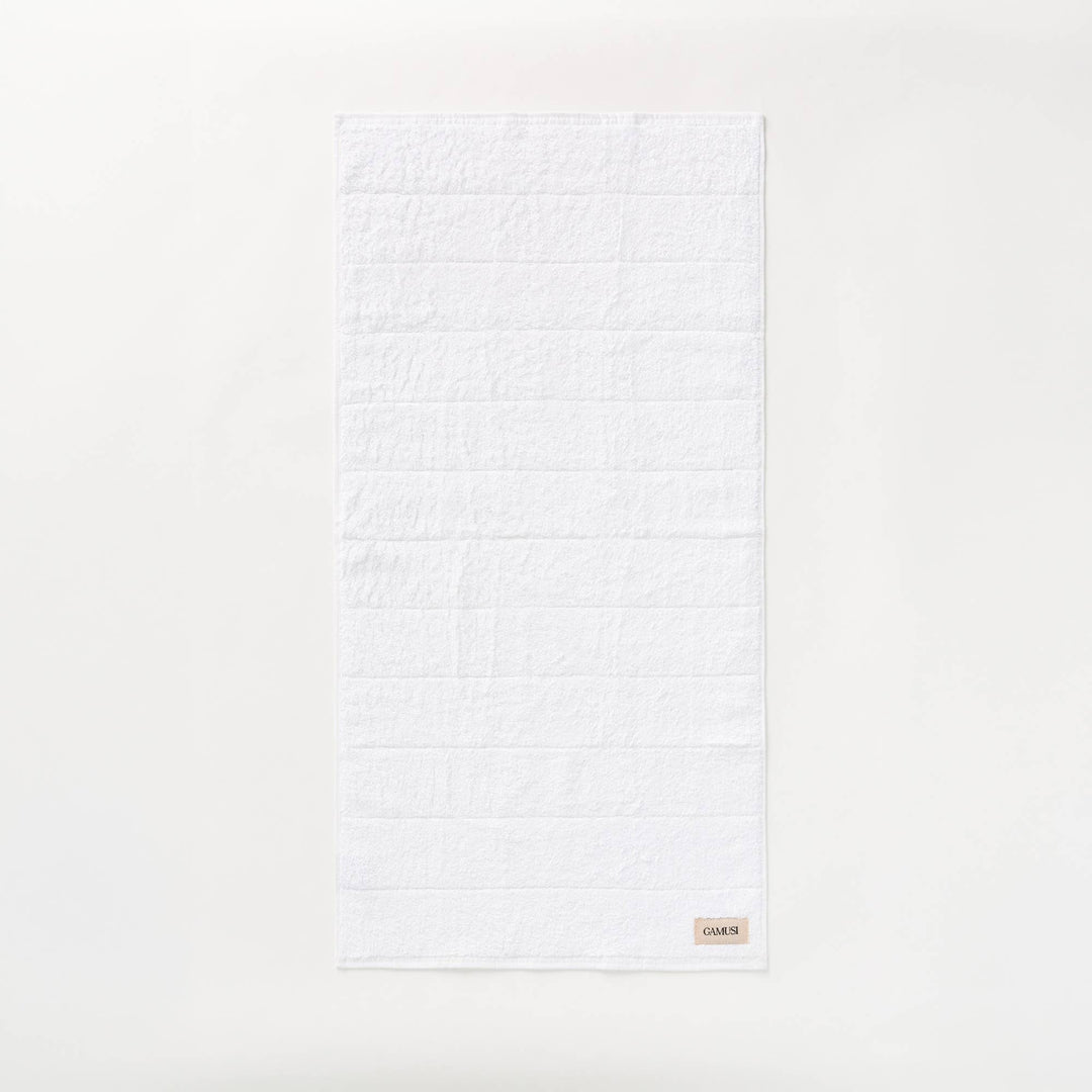 Lot de 4 serviettes de bain en éponge 100 % coton bicolore 600 g