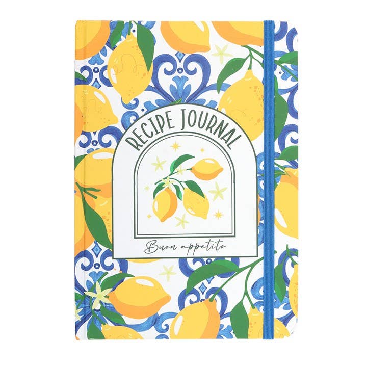 Carnet de recettes A5 motif citrons italiens