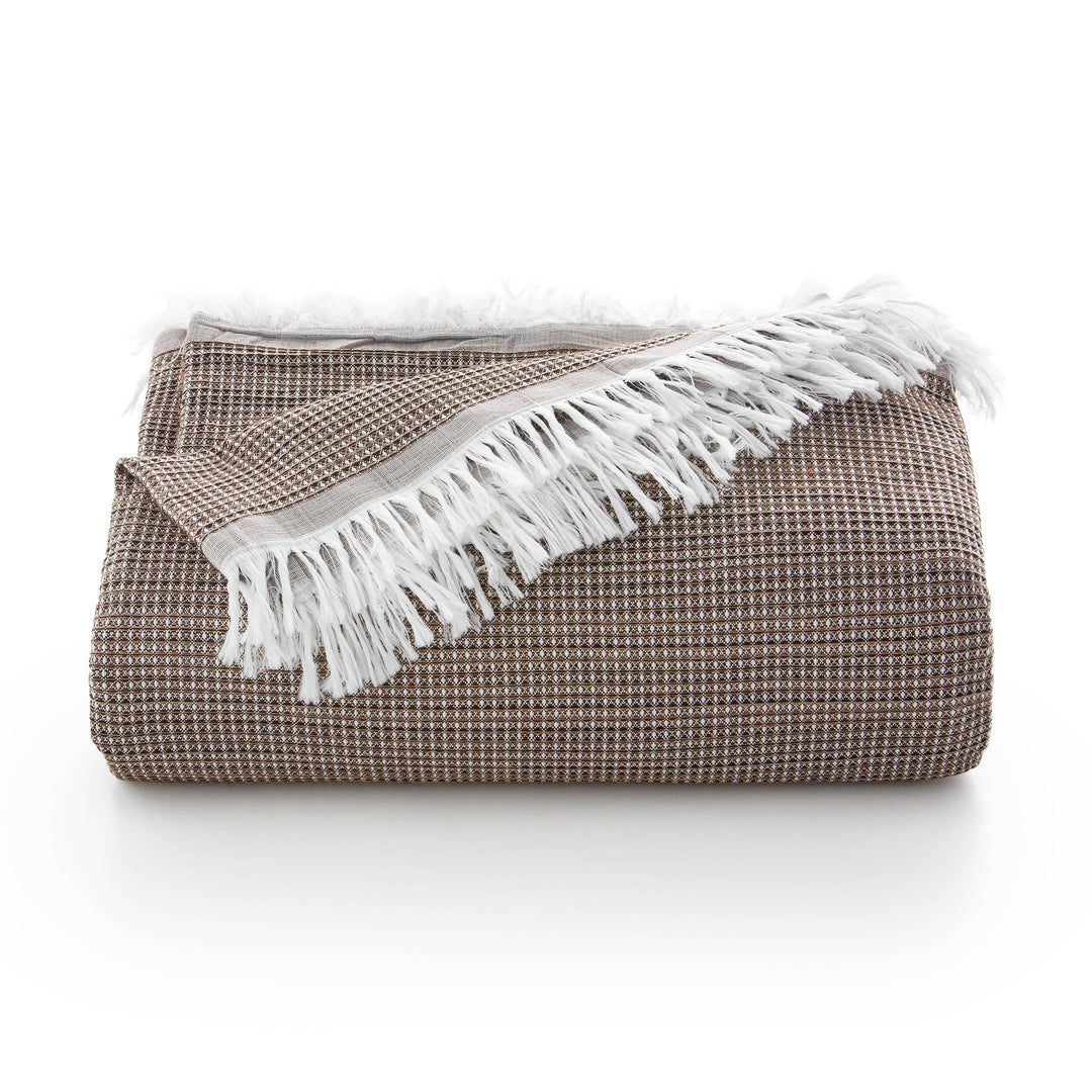 Plaid en coton multifonction à motif nid d&