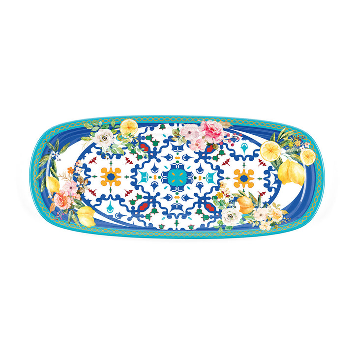Plateau rectangulaire Flower&amp;Lemon 39,5x16,5x2,5 cm