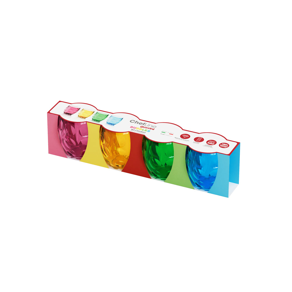 Set de 4 gobelets 34 cl acrylique Bubbles en couleurs