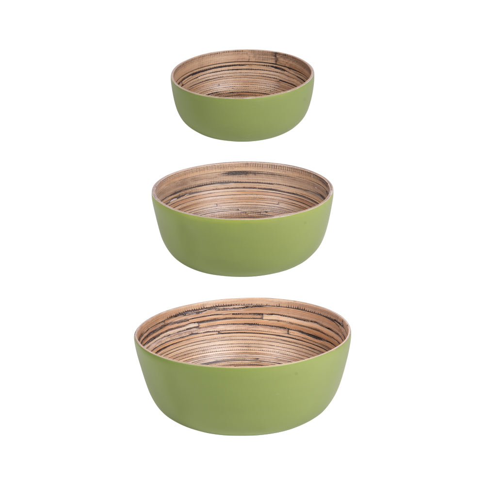 Saladiers Bambou verts 30 cm ou 25 cm ou 20 cm