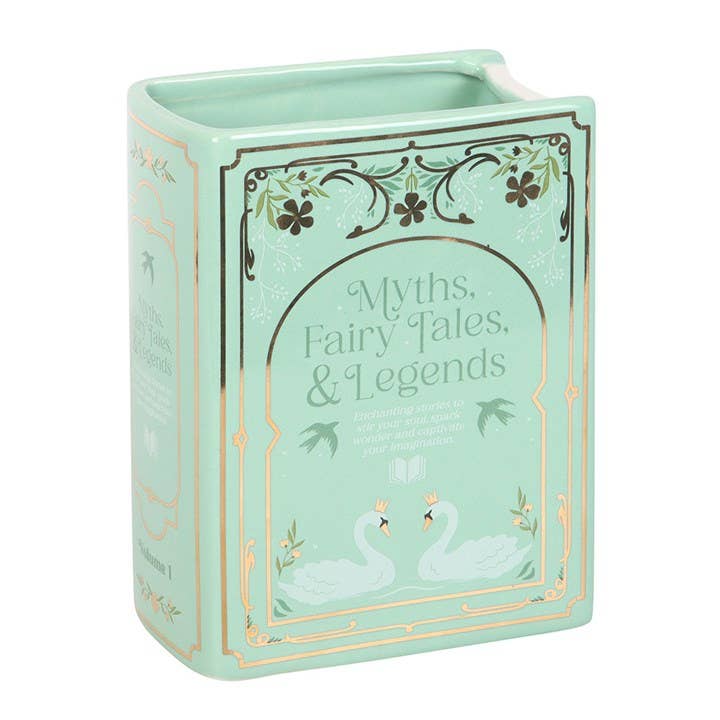 Vase en forme de livre vert