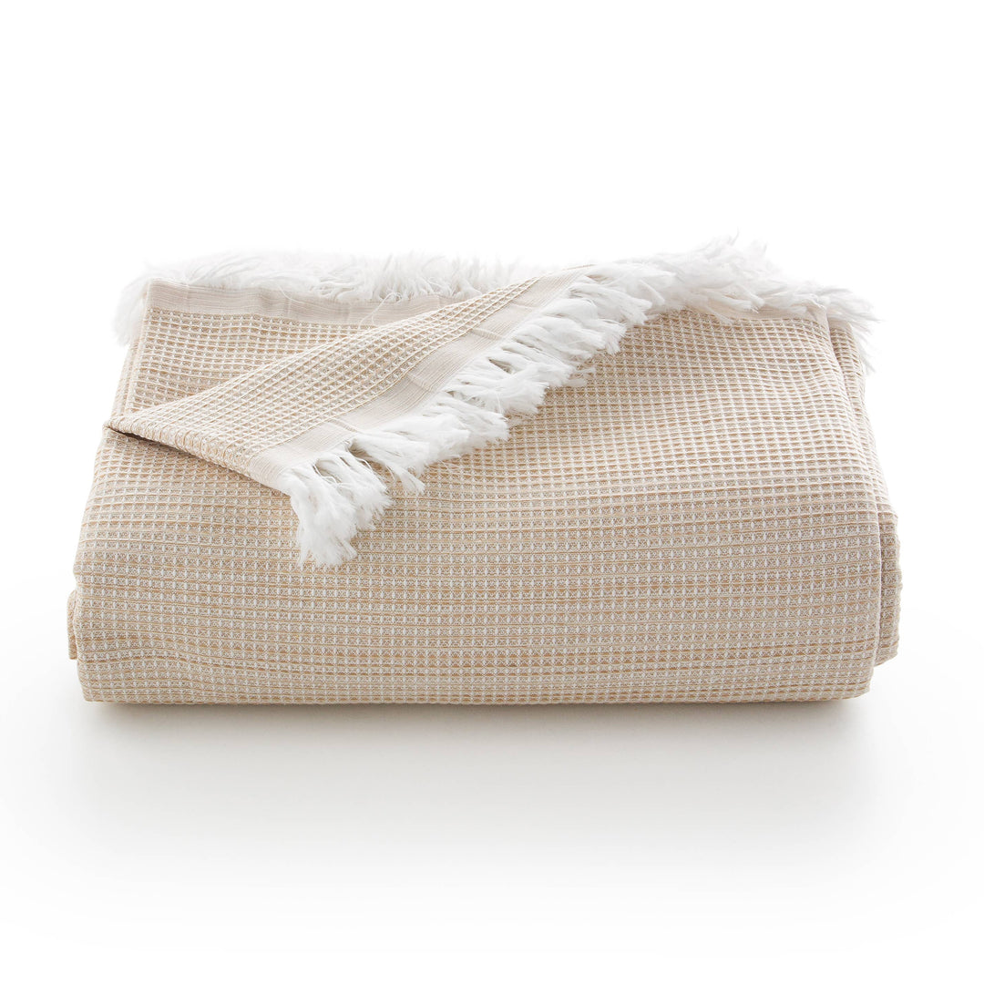 Plaid en coton multifonction à motif nid d&