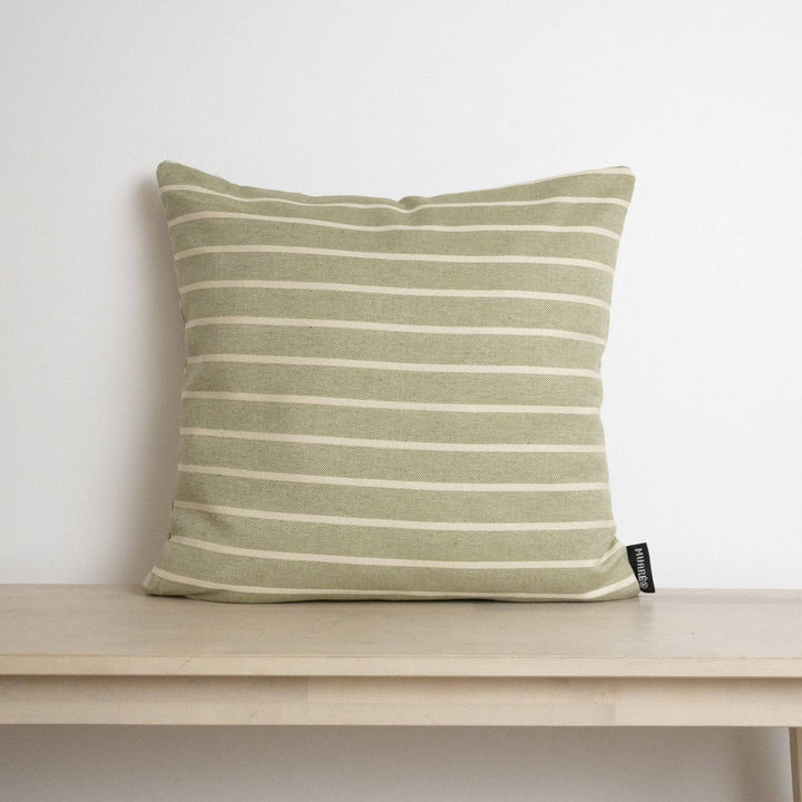 Housse de coussin jacquard Rayure verte Fc 45 x 45 cm