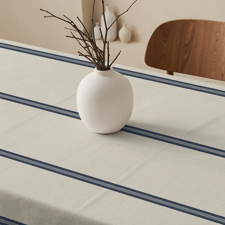 Nappe anti-taches 100 % coton Nua Beige Bleu