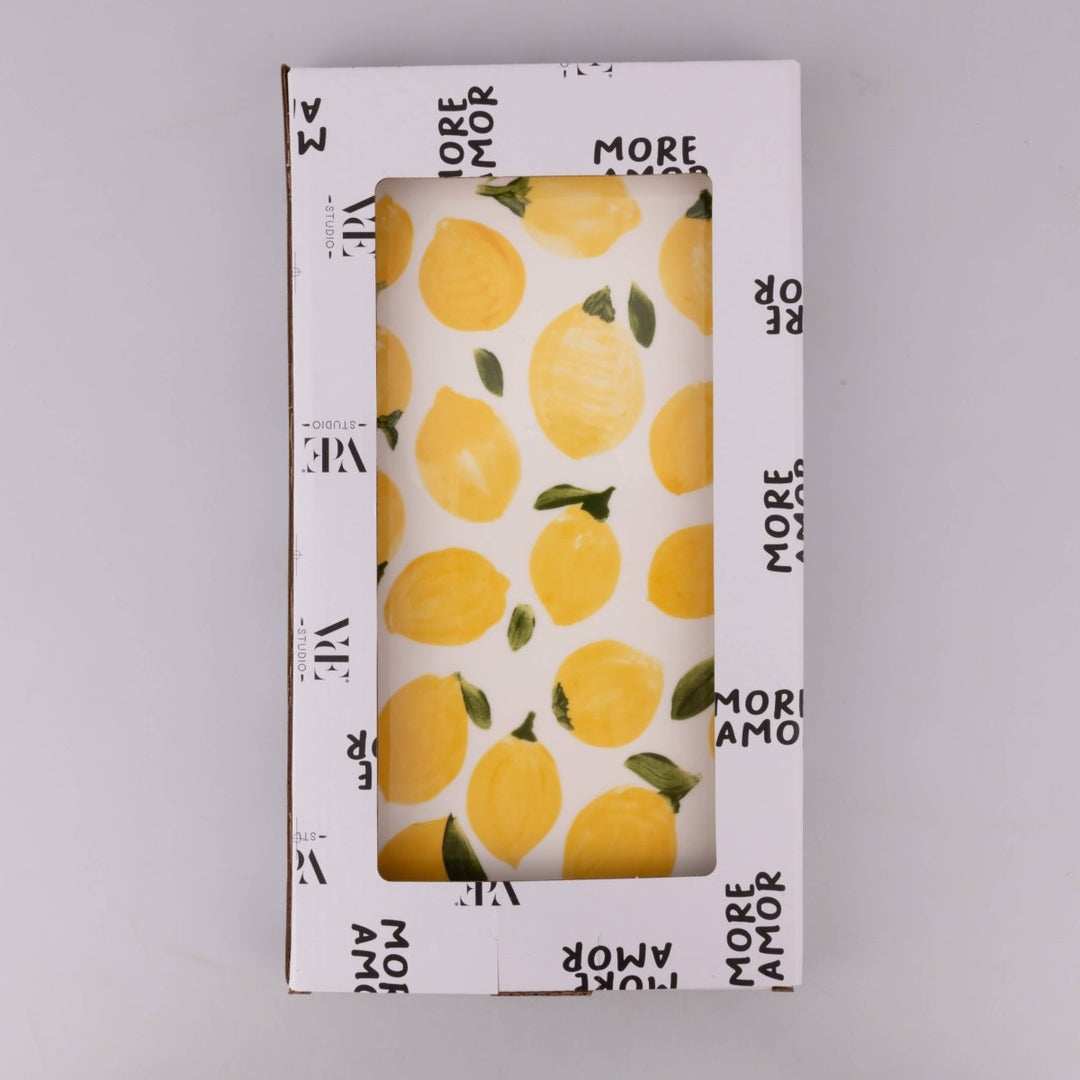 Assiette rectangulaire Fruit Life 2 modèles 31,5 x 16,5 cm Citron - Beautiful Moment the shop
