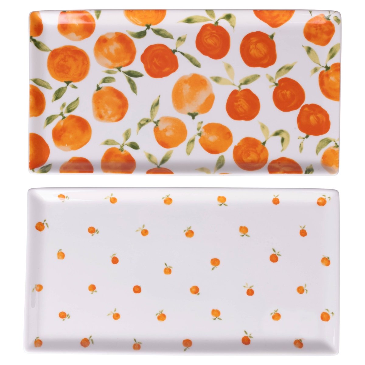 Assiette rectangulaire Fruit Life 2 modèles assortis 31,5 x 16,5 cm orange - Beautiful Moment the shop