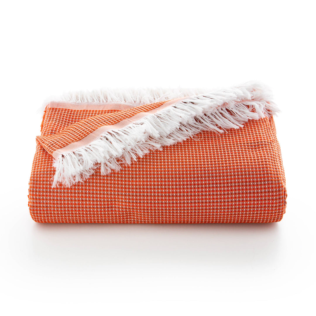 Plaid en coton multifonction à motif nid d&