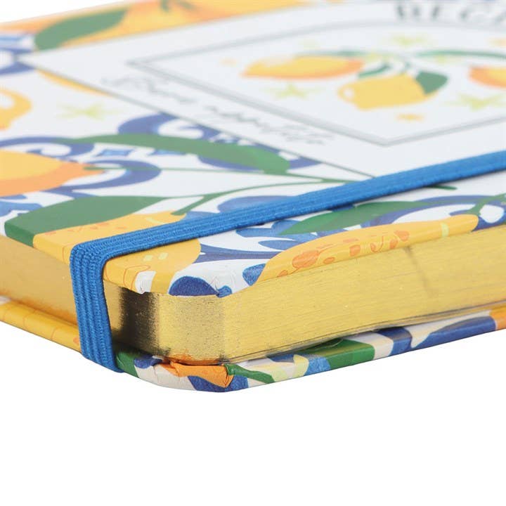 Carnet de recettes A5 motif citrons italiens