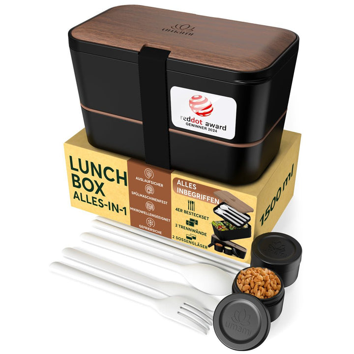Bento Encastrable 1,5 l noir et bois de noyer - Beautiful Moment the shop