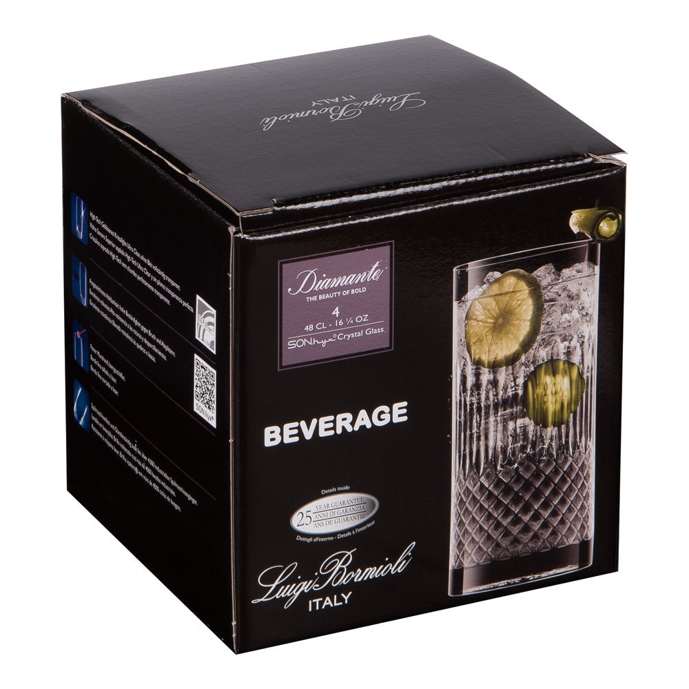 Boîte de 4 gobelets hauts Diamante 48 cl - Beautiful Moment the shop