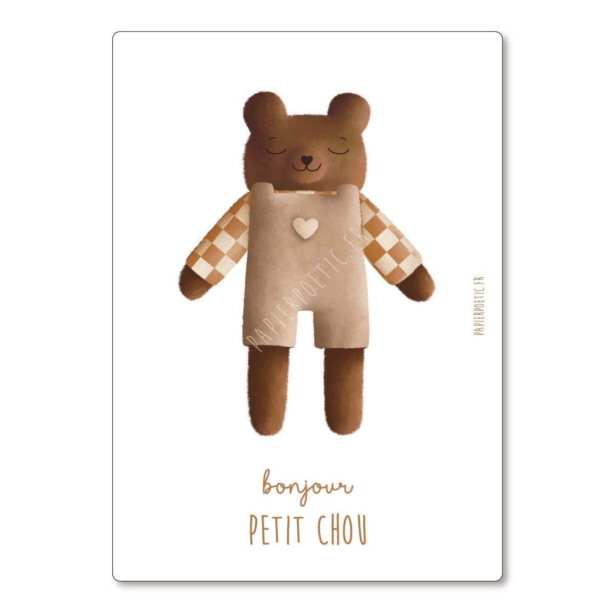 Carte Postale / Card “Doudou Ours marron" - Beautiful Moment the shop