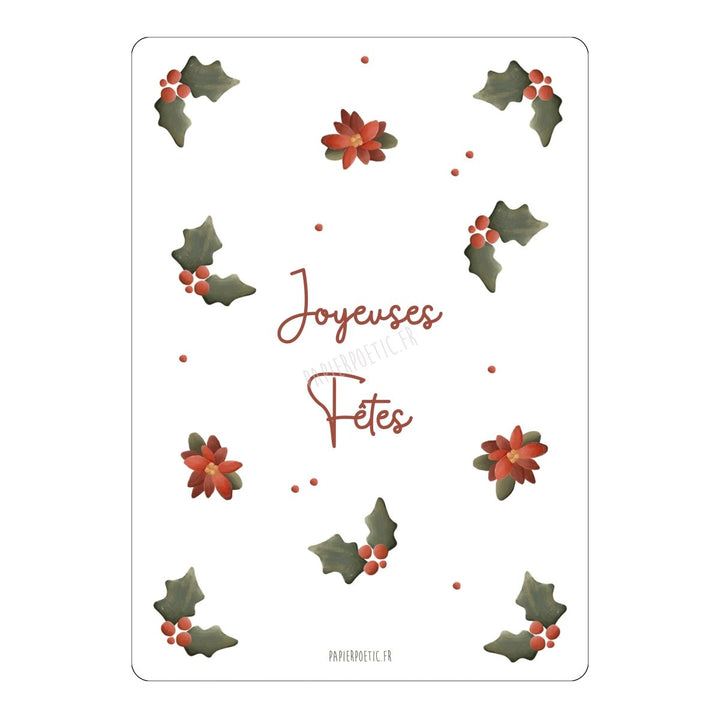 Carte Postale / Card "Print Houx Poinsettia" - Beautiful Moment the shop