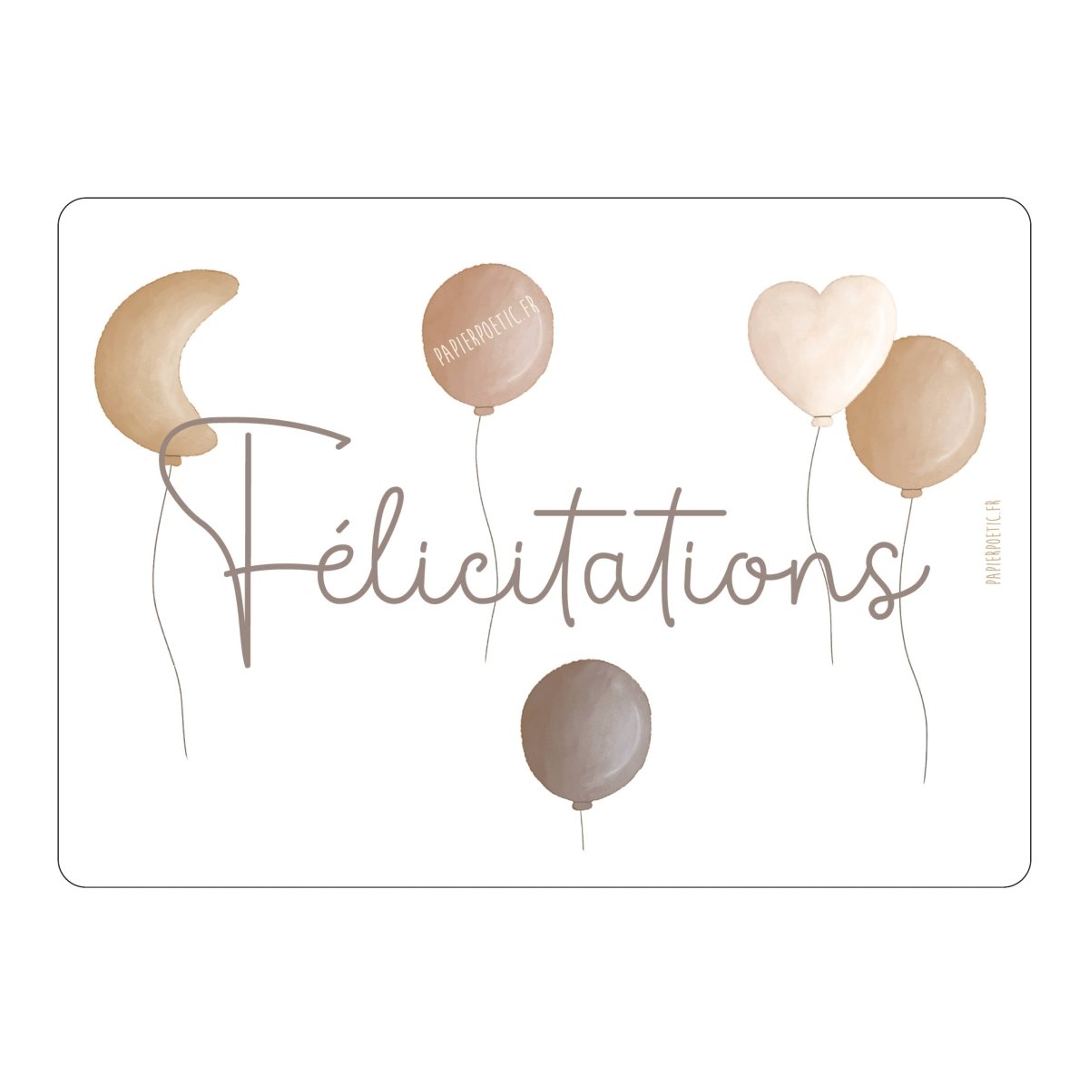 Carte/Card "Félicitations Ballon Lune" - Beautiful Moment the shop