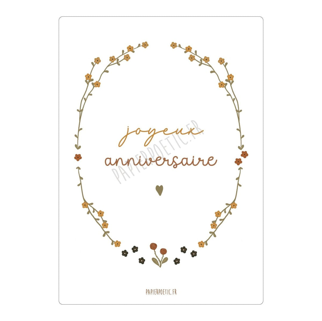 Carte/Card "Joyeux Anniversaire Couronne" - Beautiful Moment the shop