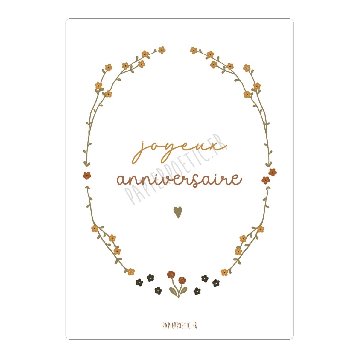 Carte/Card "Joyeux Anniversaire Couronne" - Beautiful Moment the shop