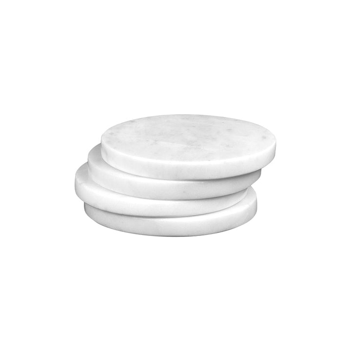 Coffret de 4 dessous de verre Marbre blanc 10 cm - Beautiful Moment the shop