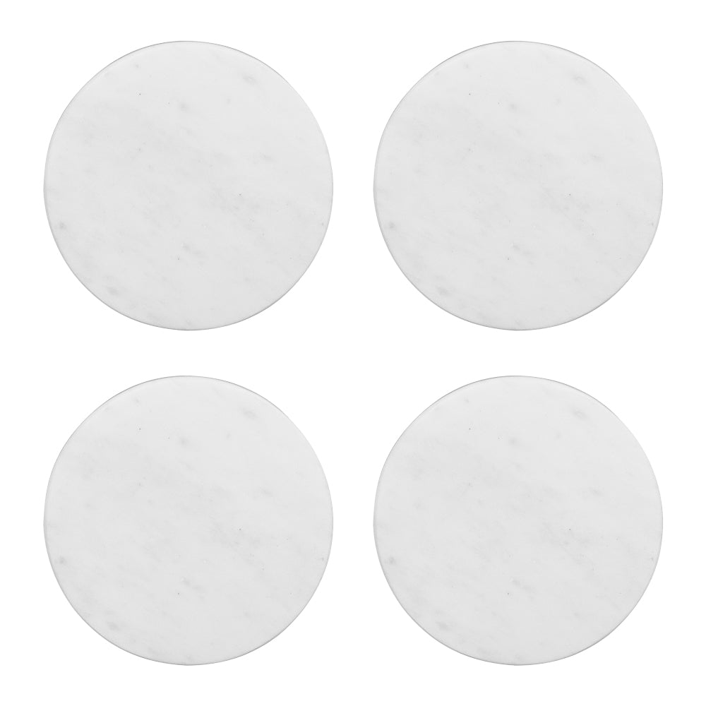 Coffret de 4 dessous de verre Marbre blanc 10 cm - Beautiful Moment the shop