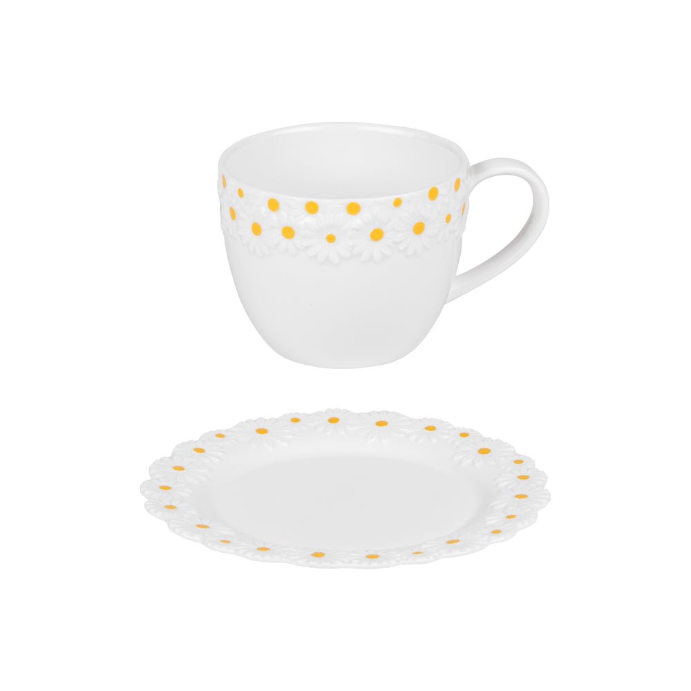 Coffret de 4 tasses à thé avec sous tasses Marguerite 30 cl - Beautiful Moment the shop