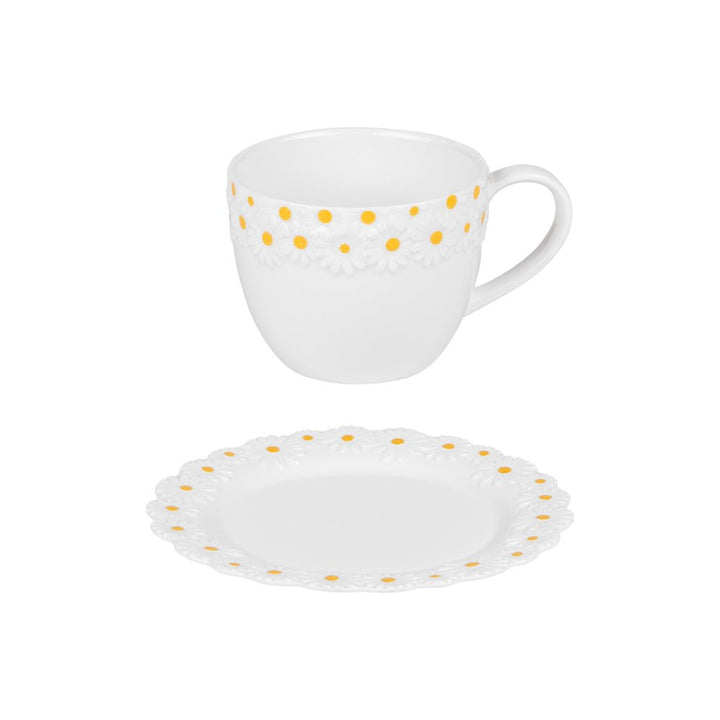 Coffret de 4 tasses à thé avec sous tasses Marguerite 30 cl - Beautiful Moment the shop