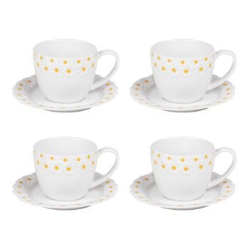 Coffret de 4 tasses à thé avec sous tasses Marguerite 30 cl - Beautiful Moment the shop