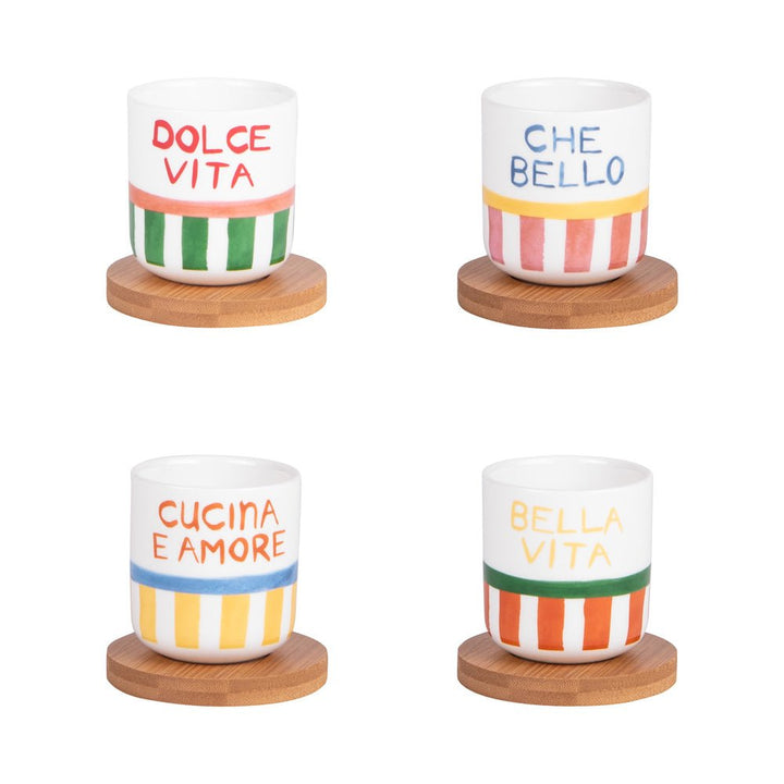 Coffret de 4 tasses et sous tasses Dolce Vita 15 cl - Beautiful Moment the shop