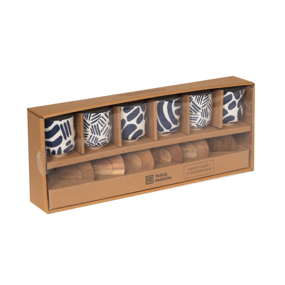 Coffret de 6 tasses et sous - tasses Milos 10 cl - Beautiful Moment the shop