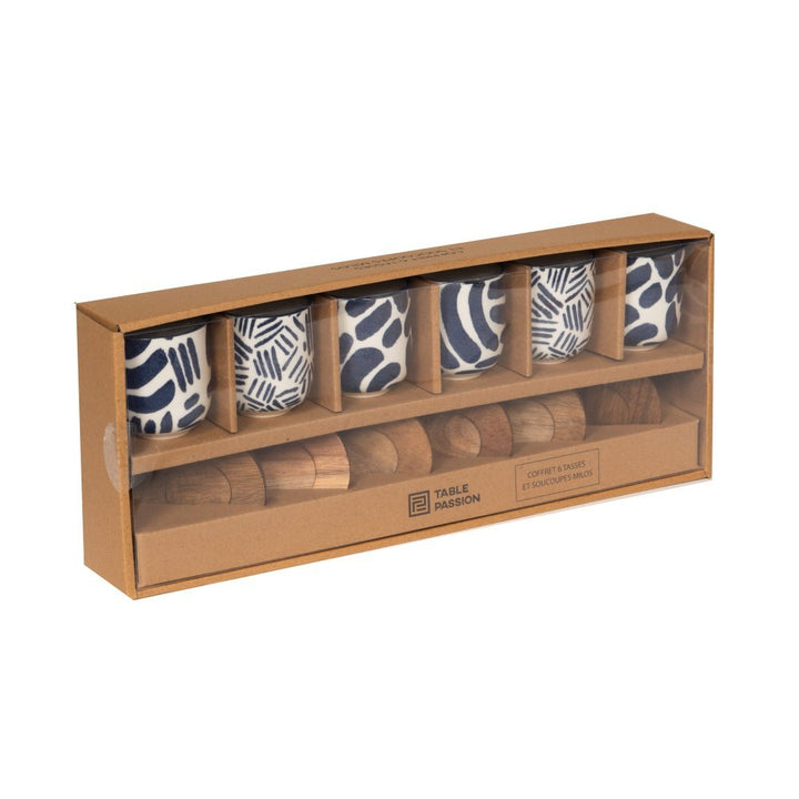 Coffret de 6 tasses et sous - tasses Milos 10 cl - Beautiful Moment the shop