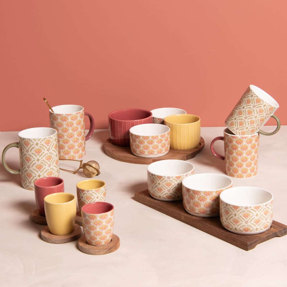 Coffret de 6 tasses et sous tasses Rangoli - Beautiful Moment the shop